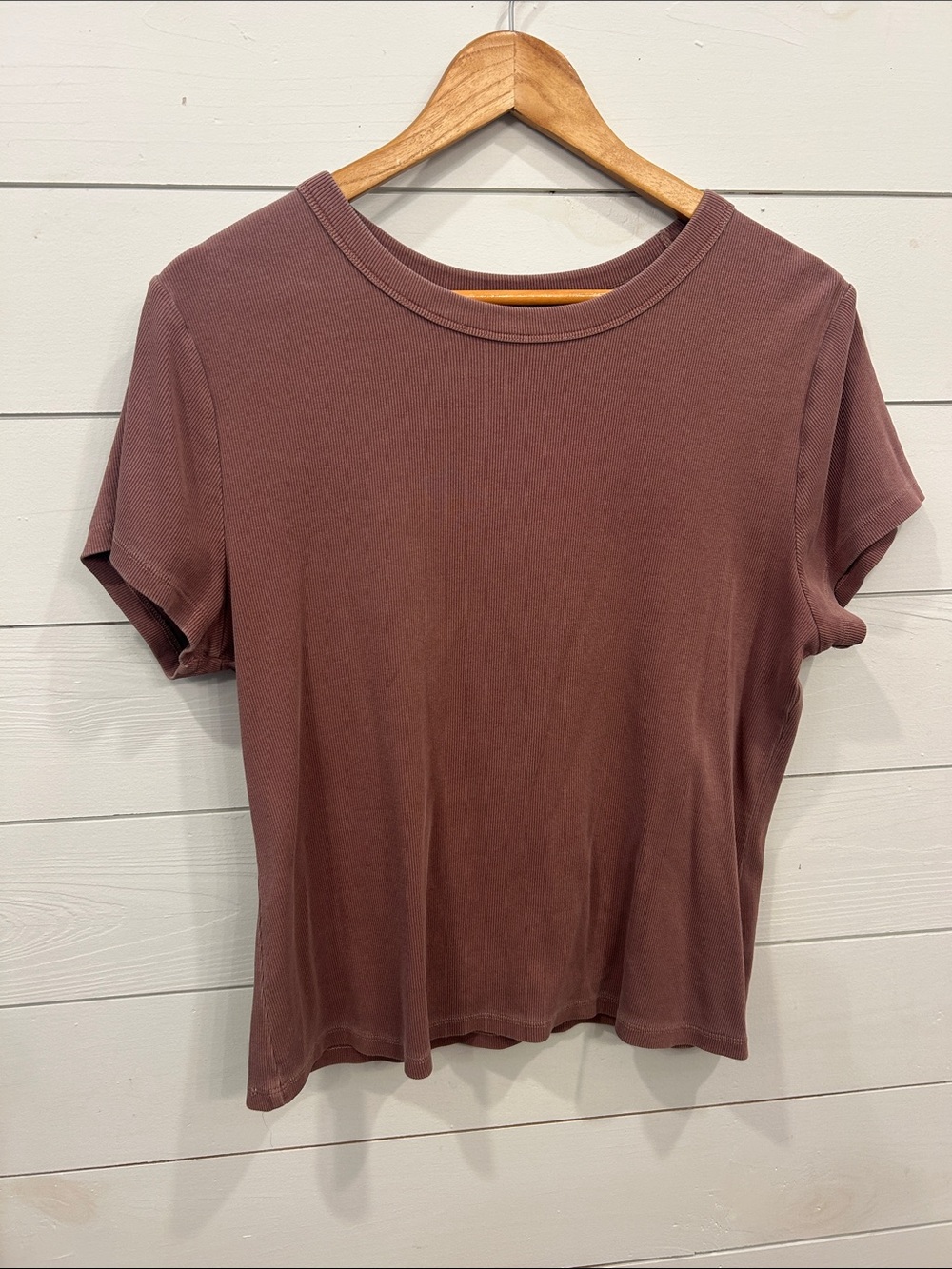 Classic Crewneck Short Sleeve Top - Mauve